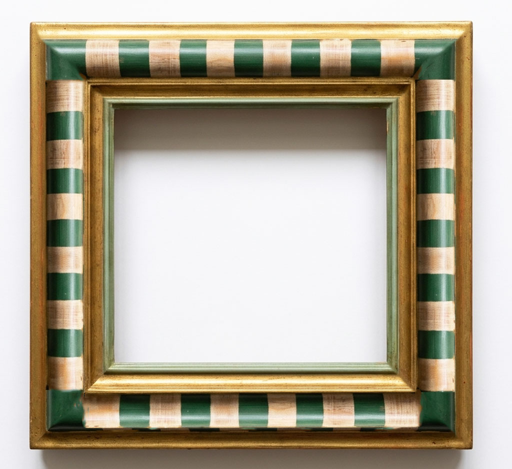 Syme Arlequin or vert foncé vieux blanc